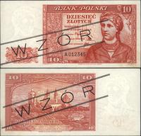 10 złotych 15.08.1939, WZÓR seria A 012345, doln