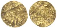 dukat 1596, Utrecht, złoto 3.40 g, gięty, patyna