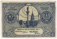 10 groszy 28.04.1924, na górnym marginesie nadda