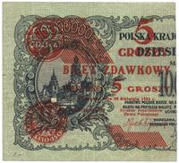 5 groszy 28.04.1924, lewa połówka, Miłczak 43a