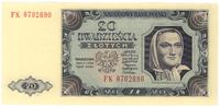 20 złotych 1.07.1948, seria FK, lekkie ugięcie n