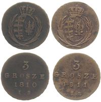 lot: 2x 3 grosze 1810/IS i 1811/IB, Warszawa, ra