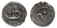 denar XIV w, Aw: Infuła biskupia, Rw: Dwa skrzyż