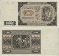 500 złotych 1.07.1948, seria AY, rzadkie, Miłcza