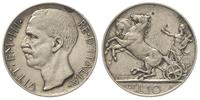 10 lirów 1927 / R, Rzym, patyna