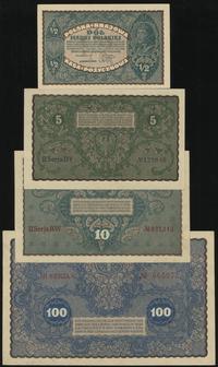 lot: 1/2, 5, 10 i 100 marek polskich 1919/1920, 