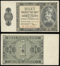 1 złoty 1.10.1938, seria IB, banknot po konserwa