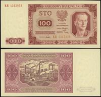 100 złotych 1.07.1948, seria KR, przepiękny okaz