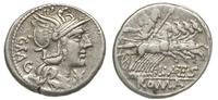 denar 136 pne, Aw: Roma w hełmie i napis GRAG, R