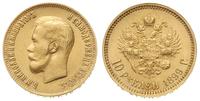 10 rubli 1899/ФЗ, Petersburg, złoto 8.61 g, pięk