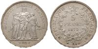 5 franków 1873/A, Paryż, srebro, ładne, Gadoury 