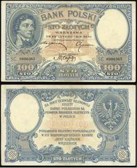 100 złotych 28.02.1919, seria S.C., zgięcie w po