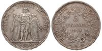 5 franków 1873/A, Paryż, srebro 900' 24.86 g, Ga