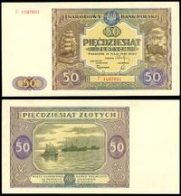 50 złotych 15.05.1946, seria P, delikatne ugięci