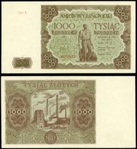 1.000 złotych 15.07.1947, seria A, zgięty w poło