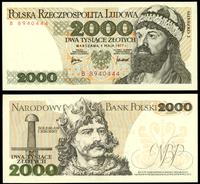 2.000 złotych 1.05.1977, seria B, wyśmienite, Mi