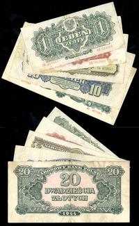lot: 1, 2, 5, 10, 20 złotych 1944, w zestawie: 1