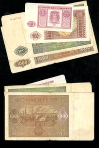 lot: 1, 10, 500, 1.000 złotych 1946, w zestawie: