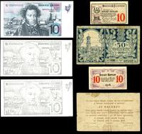 50 halerzy, 10 kopiejek, 10 rubli, 2x odbitka ba