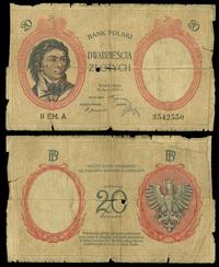 20 złotych  15.7.1924, seria II EM. A 3542550, p