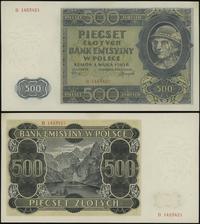 500 złotych 1.03.1940, seria B, numeracja 145342