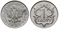 1 złoty 1929, Warszawa, nikiel, piękny, rzadko s