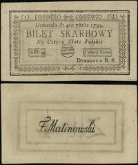 4 złote polskie 4.09.1794, seria 1-Q, Miłczak A1