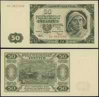 50 złotych 1.07.1948, seria BB 3817102, wyśmieni