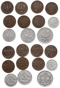 lot: 1 złoty 1929, 50, 20 i 10 groszy 1923 i 5 g