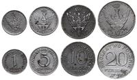 zestaw 10, 20 fenigów 1917 oraz  1 i 5 fenigów 1