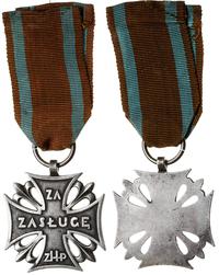 Srebrny Krzyż ZHP "Za Zasługę", biały metal  49.