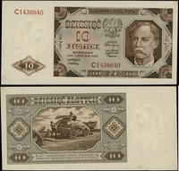 10 złotych 1.07.1948, seria C, z lewej strony pi