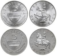 zestaw 2 x 5 szylingów 1964 i 1965, srebro