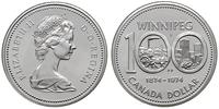1 dolar 1974, 100-lecie Winnipeg, srebro "500" 2