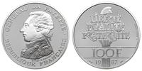 100 franków 1987, Generał La Fayette, srebro "90