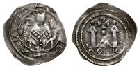 denar 1164 - 1183, Friesach, Aw: Półpostać bisku