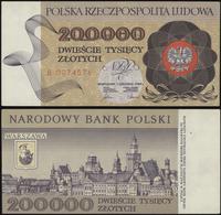 200.000 złotych 1.12.1989, seria B 0074576, pięk