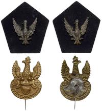 komplet orzełków z materiału na kołnierz munduru