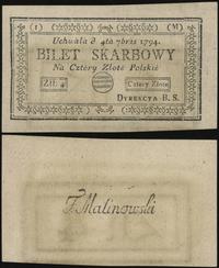 4 złote polskie 4.09.1794, Seria 1-M, Lucow 43m 