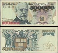 500.000 złotych 16.11.1993, seria G 6202483, Mił