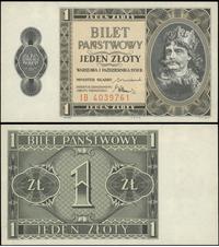 1 złoty 1.10.1938, seria IB 4039761, bardzo ładn