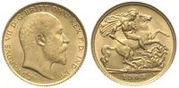 1/2 funta 1905, Londyn, złoto 3.99 g, wyśmienity