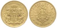 20 marek 1878 / J, Hamburg, złoto 7.92 g, J. 210
