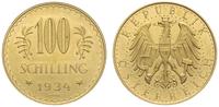 100 szylingów 1934, Wiedeń, złoto 23.50 g, Fr. 5