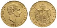 25 peset 1876, złoto 8.07 g