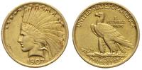 10 dolarów 1907, Filadelfia, "Indianin", złoto 1