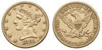 5 dolarów 1881, Filadelfia, złoto 8.34 g, Fr. 14
