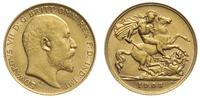 1/2 funta 1908, Londyn, złoto 3.98 g, Fr. 401