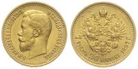 7 1/2 rubla 1897 , Petersburg, złoto 6.44 g, pię