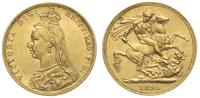 1 funt 1890/M, Melbourne, złoto "916", 7.98 g, S